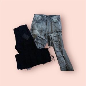 Streetwear denim in mint condition gray wash and a black wash  selling the two